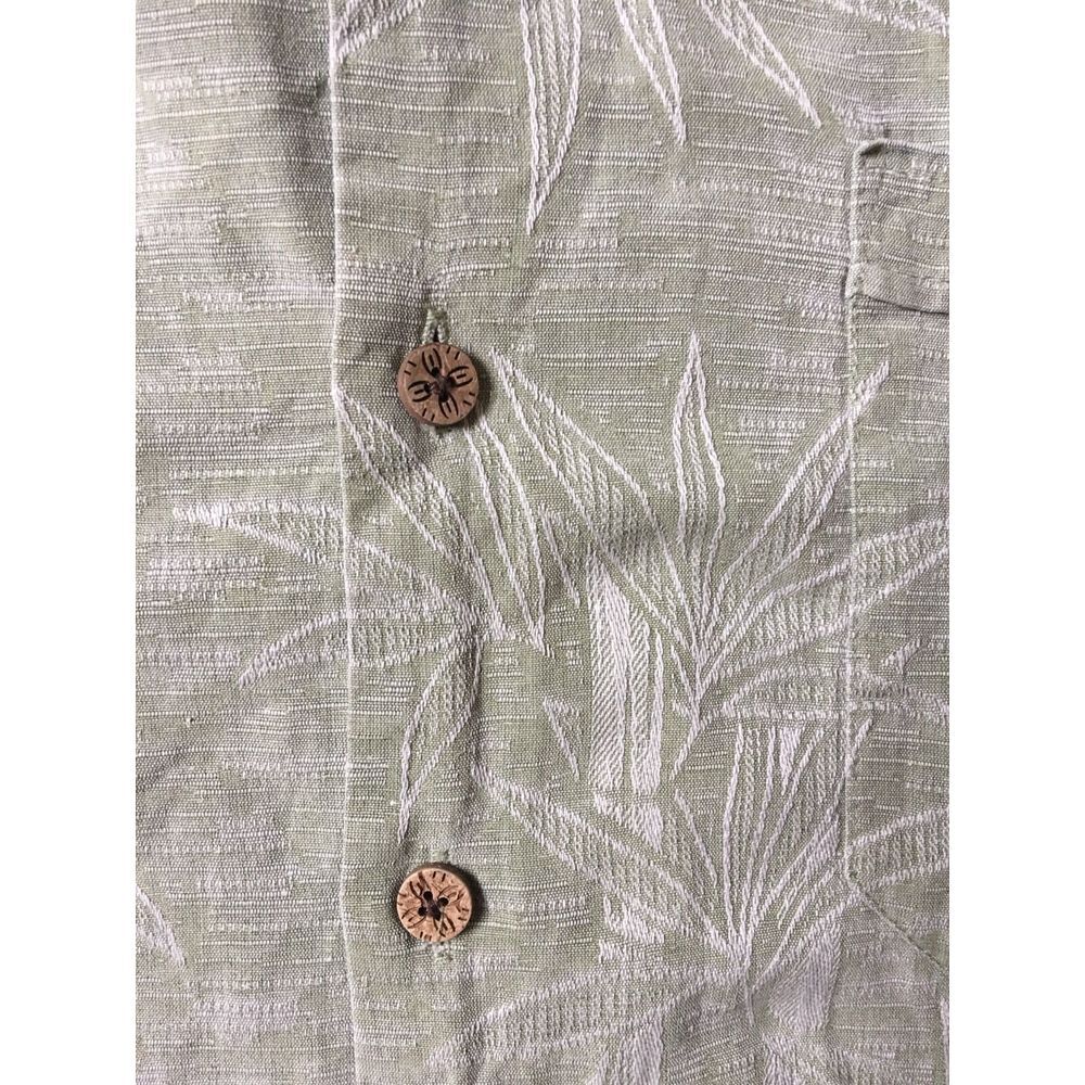 CARIBBEAN JOE HAWAIIAN SHIRT Men's XXL Green Floral 100% SIlk - Picture 3 of 5